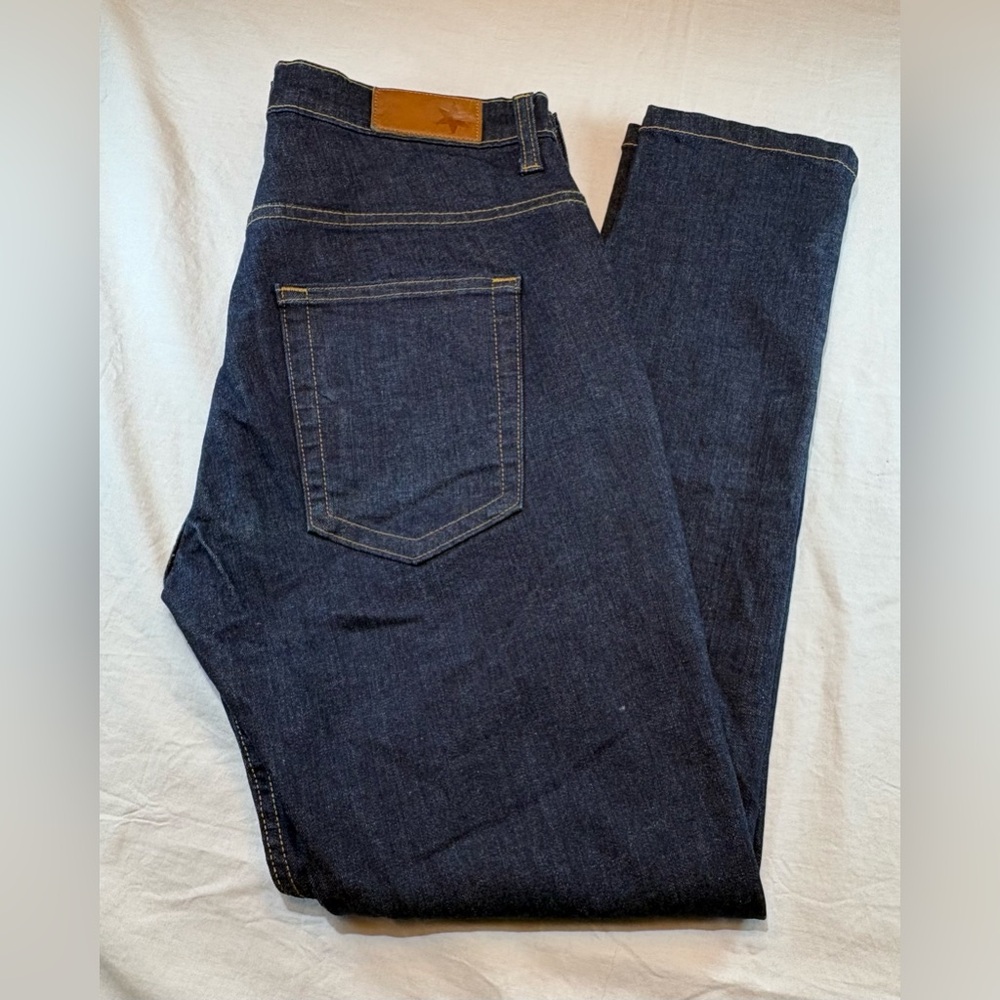 Dearborn Jeans Dark Blue Denim Straight Leg Stretch Mens 32